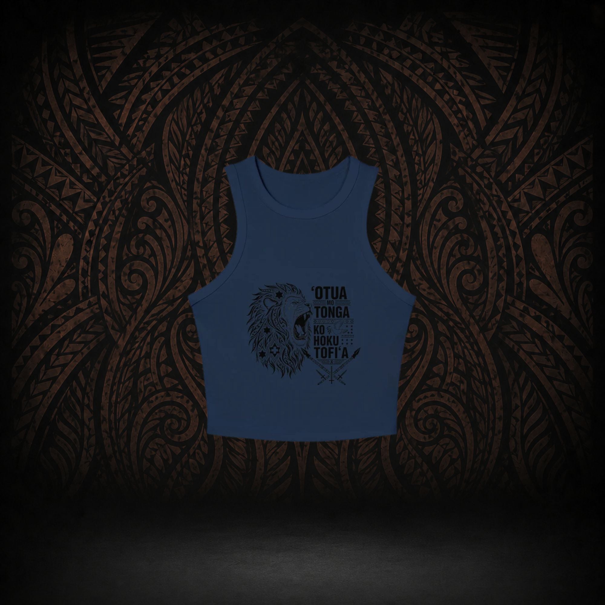“God and Tonga” Women’s Micro-Rib Racer Tank