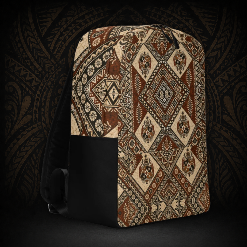 Tongan Tapa Backpack — Water-Resistant Laptop Backpack