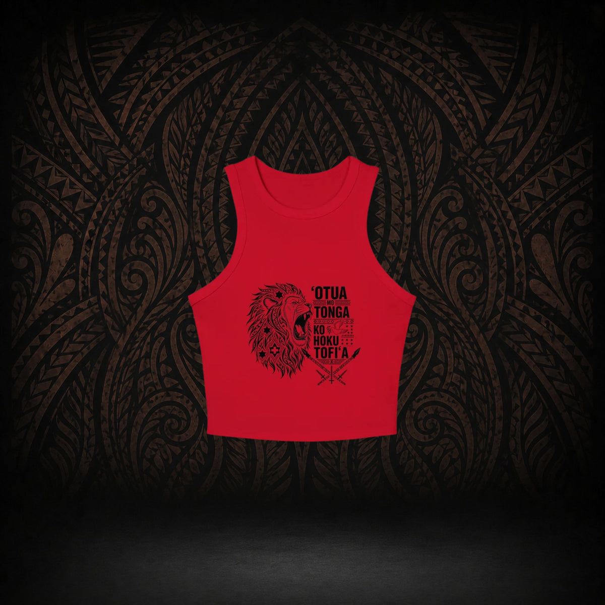 “God and Tonga” Women’s Micro-Rib Racer Tank