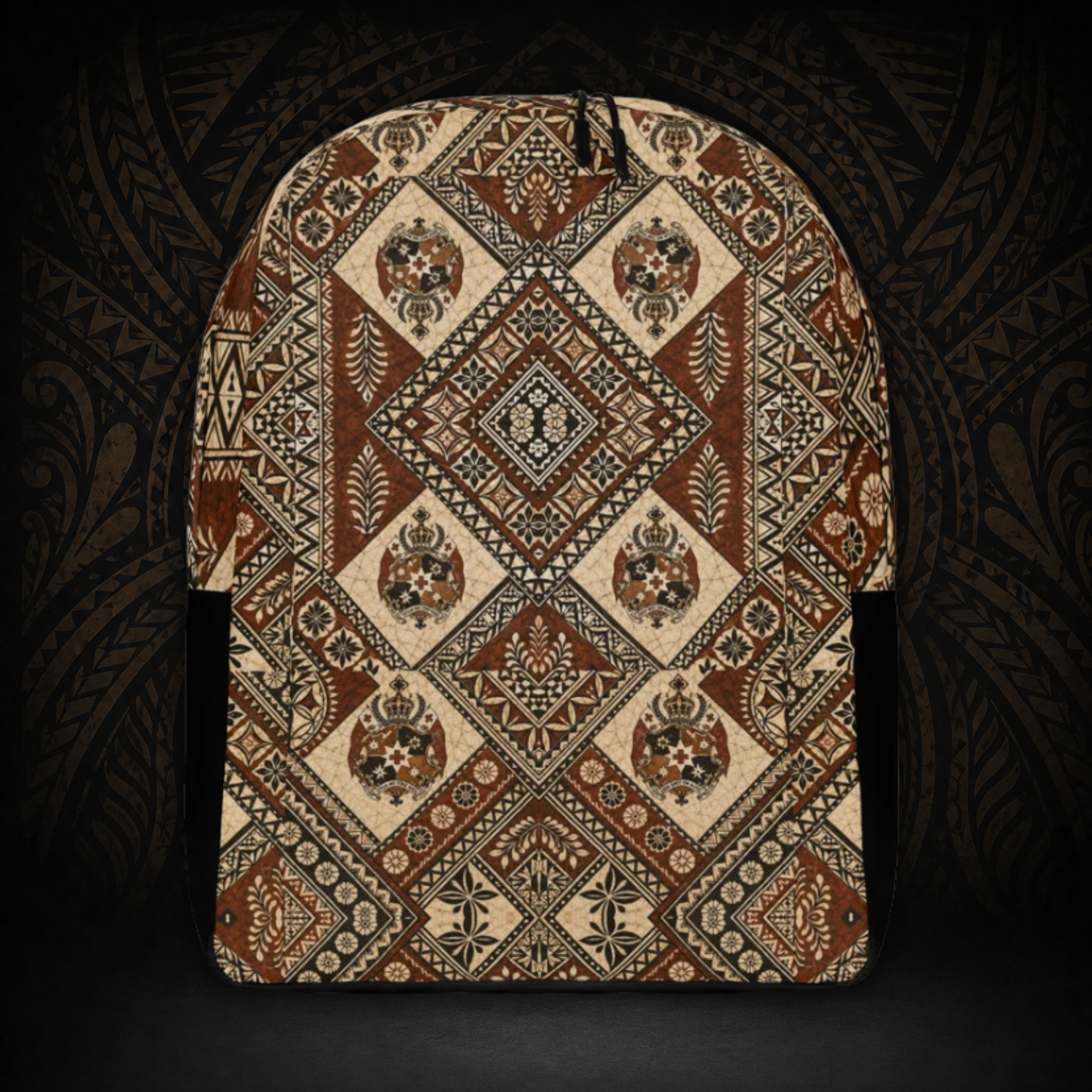 Tongan Tapa Backpack — Water-Resistant Laptop Backpack