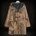 ISLAND EARTH BLOOM TAPA-INSPIRED HOODED TRENCH COAT