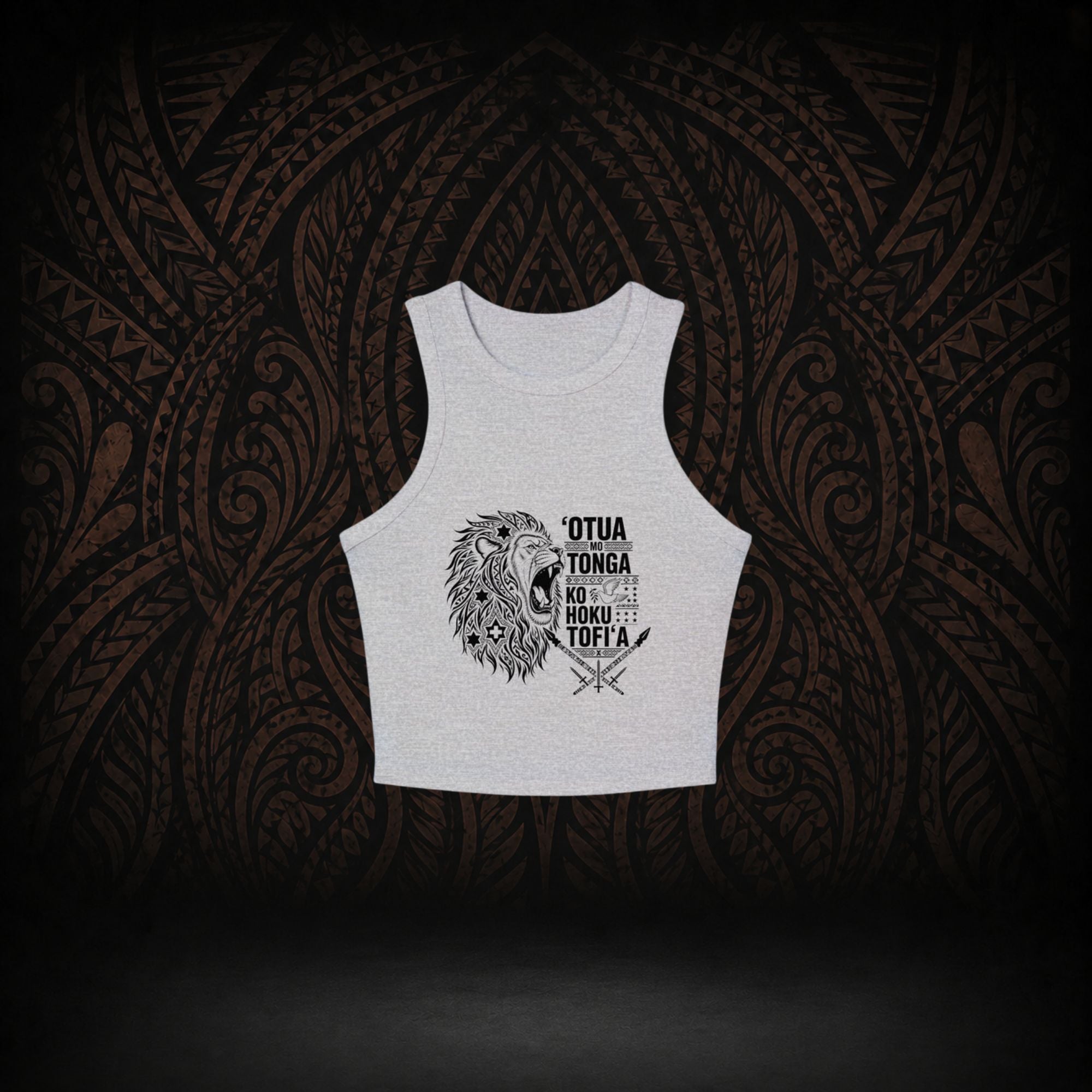 “God and Tonga” Women’s Micro-Rib Racer Tank