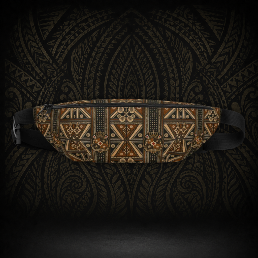 Tongan Tapa Fanny Pack — Water-Resistant Waist Bag