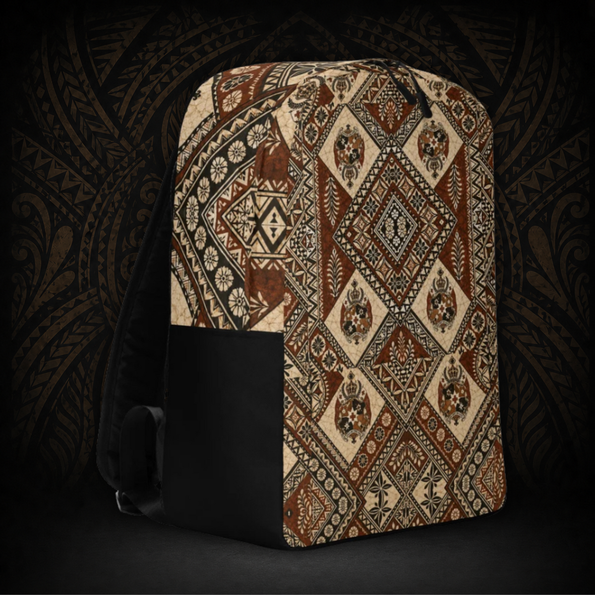 Tongan Tapa Backpack — Water-Resistant Laptop Backpack