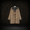 TAPA EARTHLINE POLYNESIAN HOODED TRENCH COAT