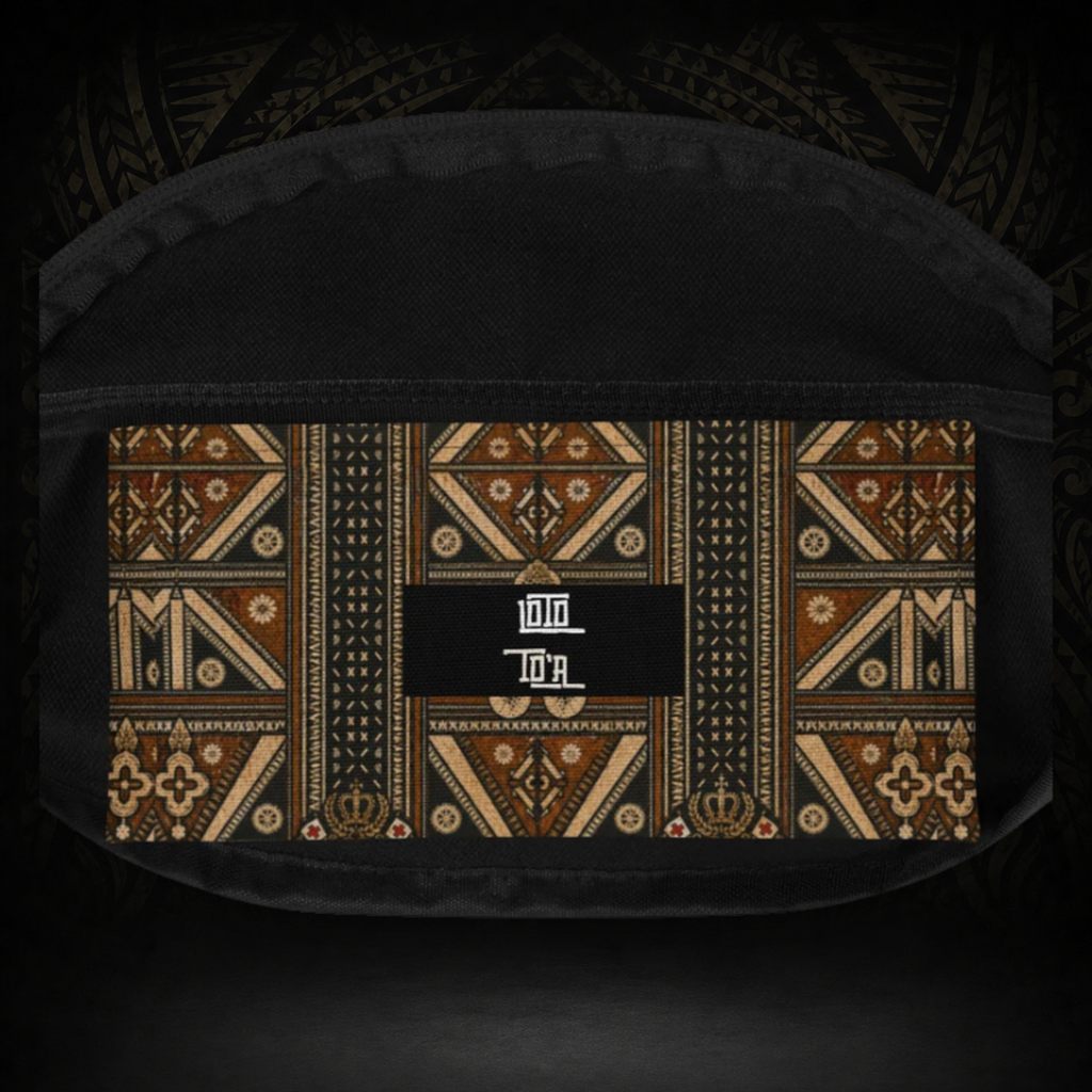 Tongan Tapa Fanny Pack — Water-Resistant Waist Bag