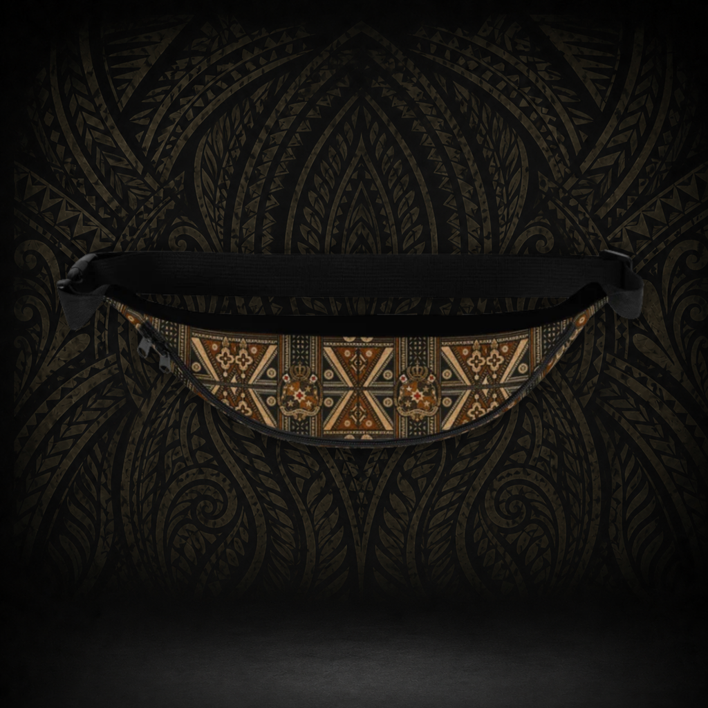 Tongan Tapa Fanny Pack — Water-Resistant Waist Bag