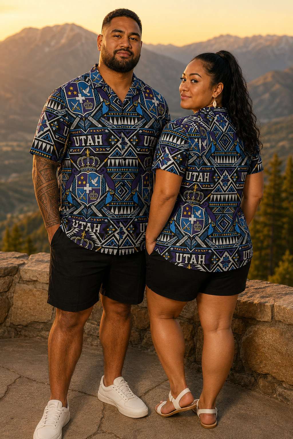 Utah Tongan Button Up Shirt