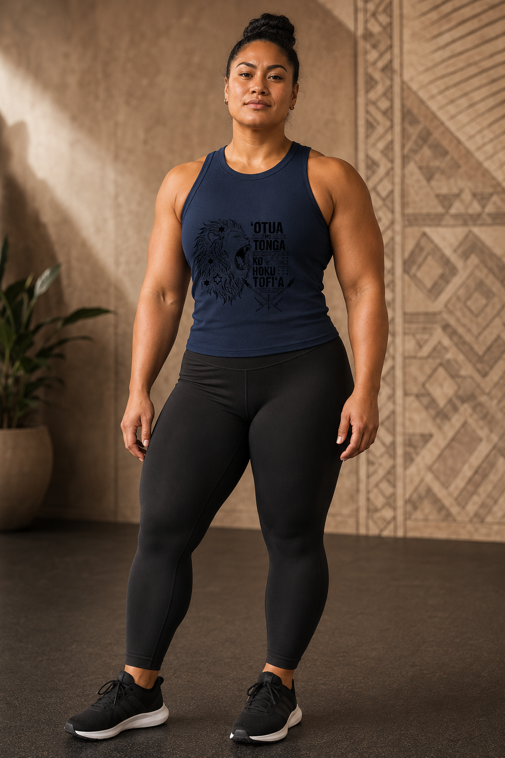 “God and Tonga” Women’s Micro-Rib Racer Tank