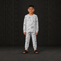 Boys Coastal Tribal Crew Set — Wave & Shark Print