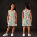 Turquoise Hibiscus Girl's Dress — Island Roots Print
