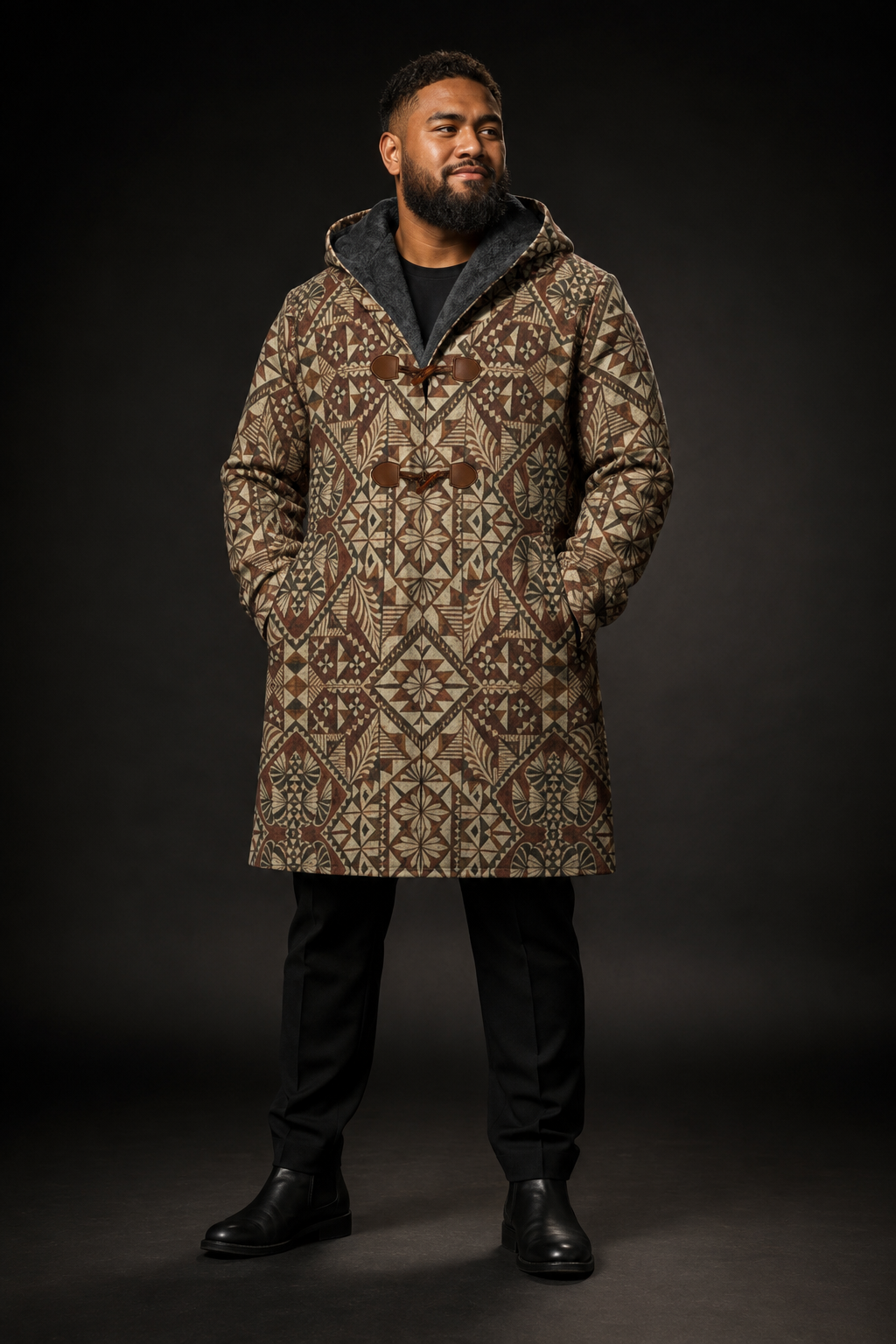 HERITAGE ISLANDER TAPA HOODED COAT