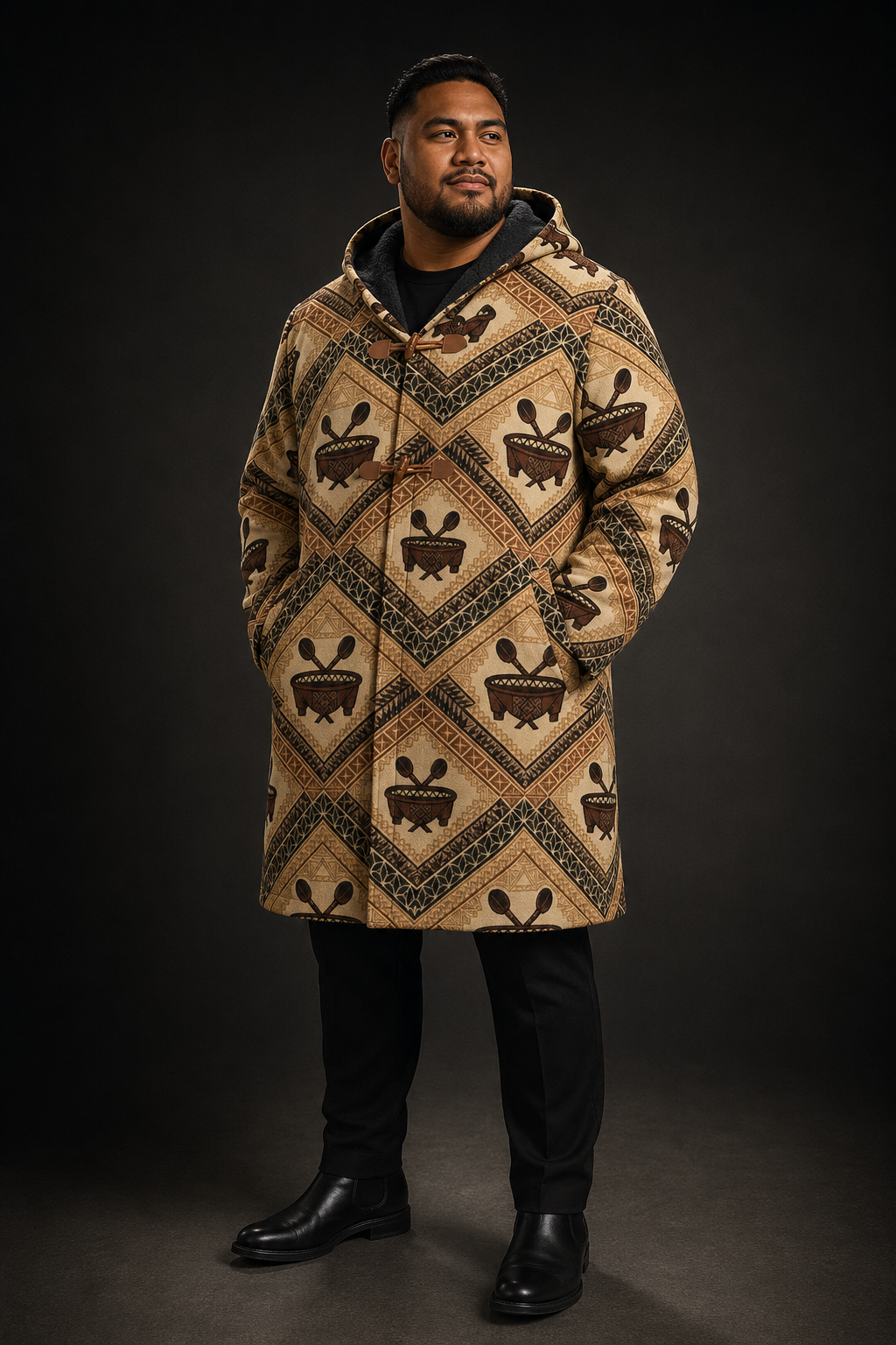 The Kava Bowl Tapa Inspired Coat