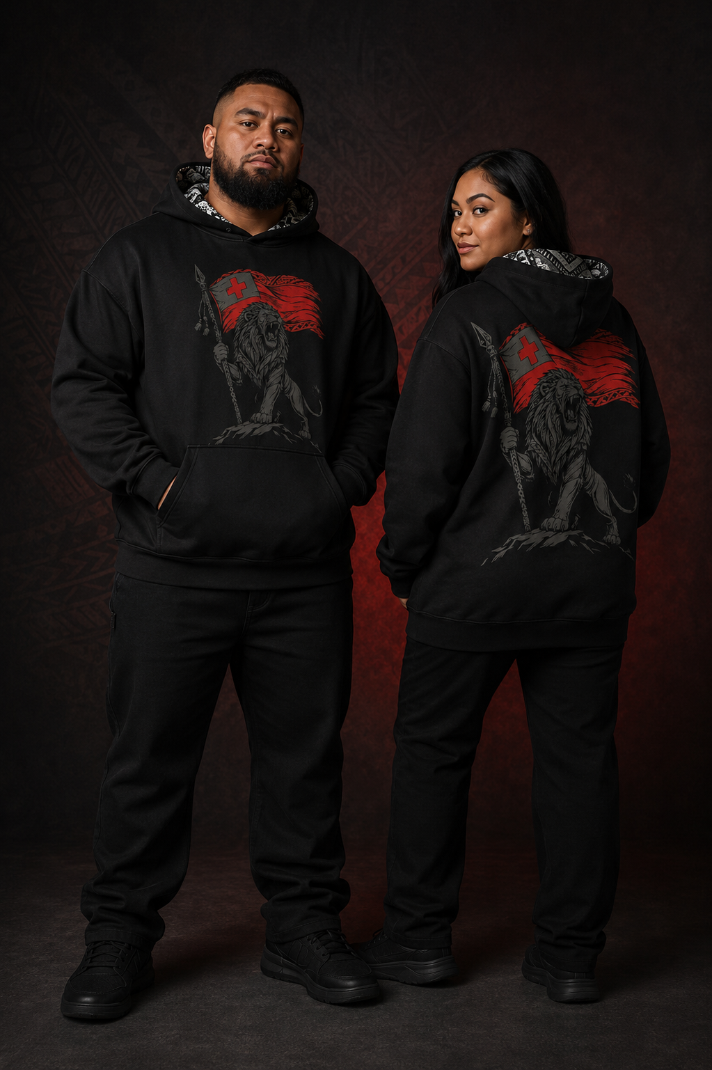 Tongan Heritage Roar Oversized Hoodie
