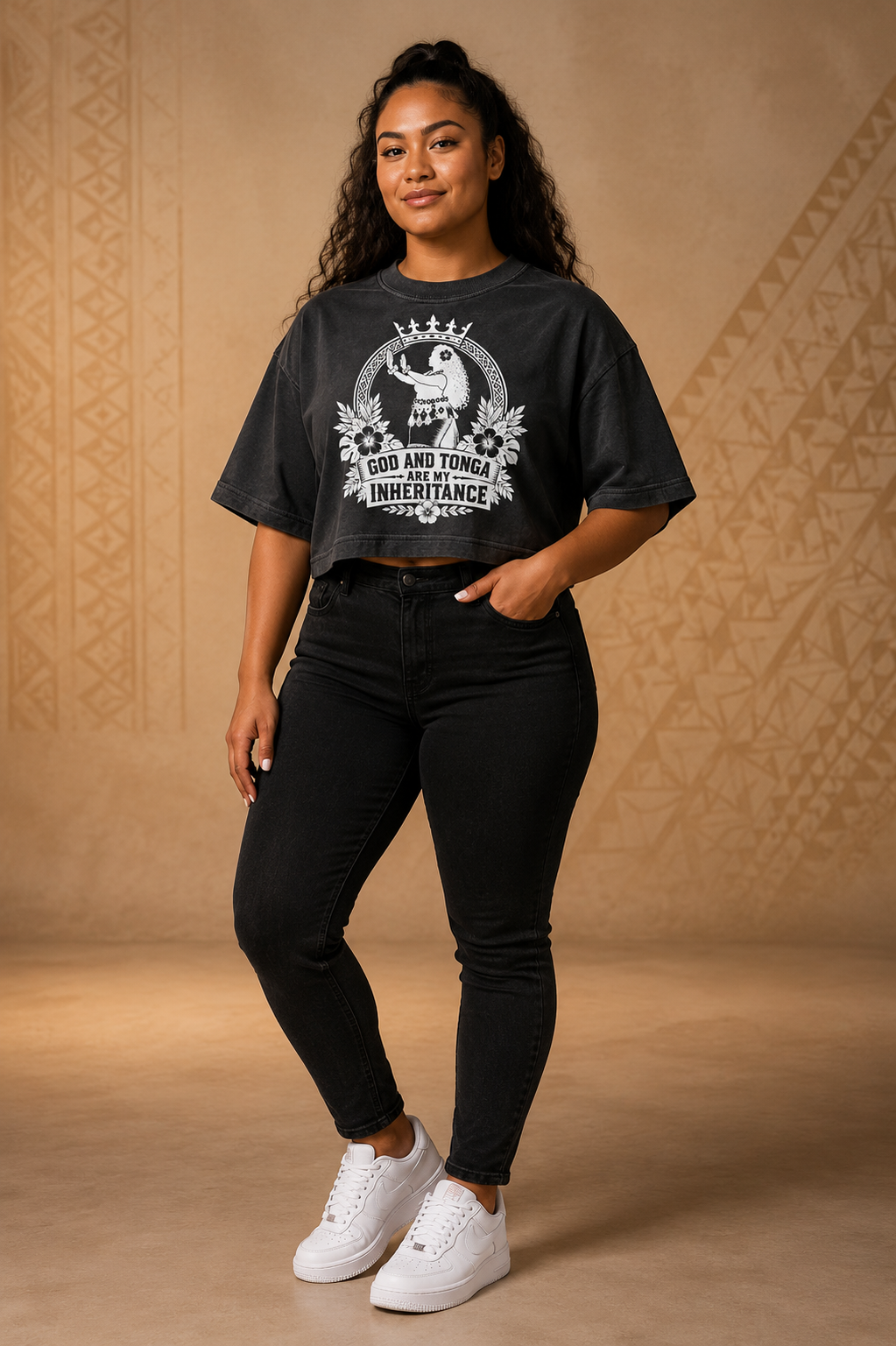 God and Tonga Women’s Cropped Heritage Tee