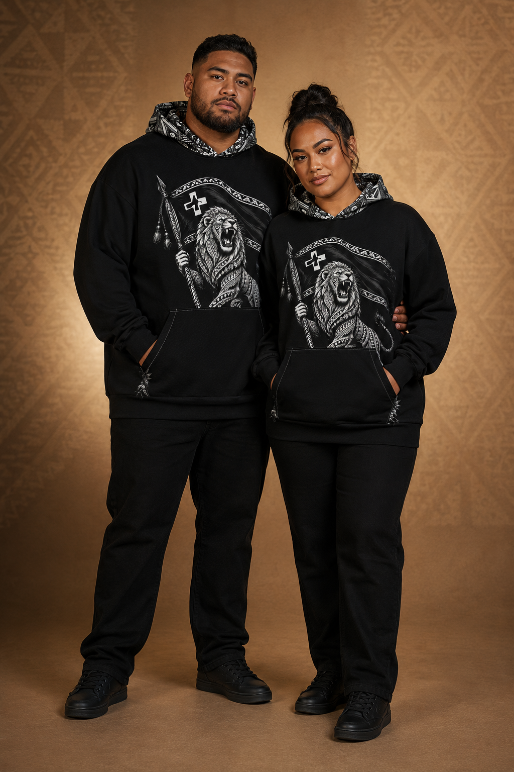 Tongan Guardian Lion Oversized Hoodie
